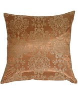Copper with Copper Baroque Pattern Throw Pillow, with Polyfill Insert - £27.93 GBP