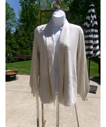 NWT LIZ CLAIBORNE BEIGE&amp;GOLD METALIC SWEATER PM - $17.99