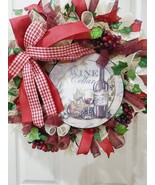 Handmade, Grape Wine Wreath, Deco Mesh, Kitchen Décor, Burgundy, Champai... - $65.10