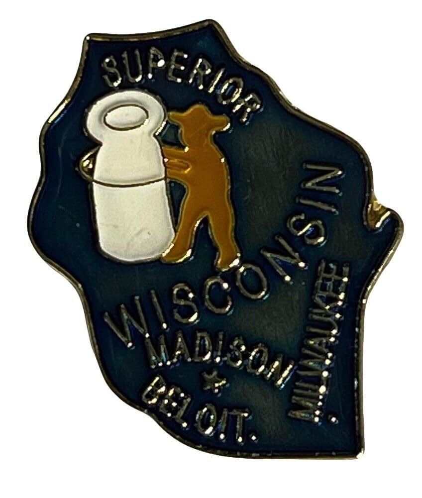 Wisconsin Enamel State Map Hat Cap Lapel Pin (ACE - 650) (6) - $1.99+