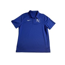 Nike Dri Fit Mens Size XL Kansas City Royals Blue Short Sleeve Polo Shirt Top Go - £21.79 GBP