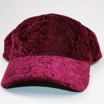 David And Young Maroon Flower And Leaves Ball Cap Hat Women&#39;s Adjustable Strap - £8.56 GBP