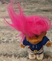 Troll Doll Russ Football #1 Jersey pink hair w/ Original Sticker - £9.39 GBP