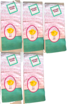 Kane Home Kitchen Towels Spring Chick x5 Green With Pink Lines 16&quot;x26&quot; - $9.90