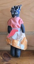 Folk Art African Black Doll Handmade 9 in Painted Face 1930&#39;s - £23.93 GBP