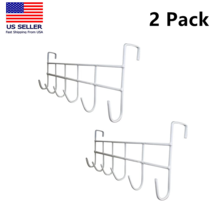 2x Over The Door Hook, Organizer Rack, Hanging for Coats, Hats, Towels, 6 Hook  - £11.73 GBP