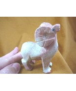(Y-RAM-403) pink tan BIGHORN SHEEP RAM carving stone gemstone SOAPSTONE ... - $399.71 MXN
