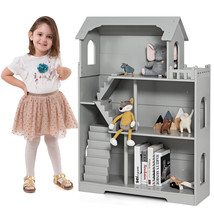 Wooden Children&#39;s Bookshelf 3-Tier Dollhouse Bookcase in Kid&#39;s Room Gift for 3+ - £122.25 GBP