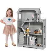 Wooden Children&#39;s Bookshelf 3-Tier Dollhouse Bookcase in Kid&#39;s Room Gift... - £120.30 GBP