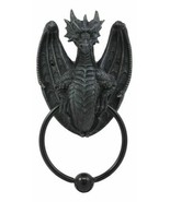 Ebros Faux Stone Fantasy Saurian Dragon Grasping Door Knocker Home Decor... - £25.94 GBP