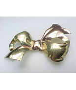MONET Gold Vermeil over Sterling Silver Vintage BOW BROOCH Pin - $48.00