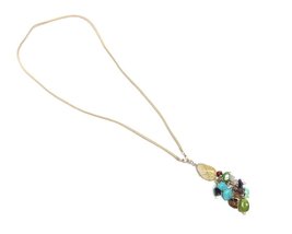 Wire Wrapped Tumbled Healing Gemstone Crystal Pendant Multicolored Chip Stone Da - £13.44 GBP