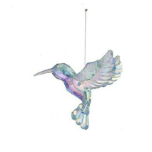 Kurt Adler Acrylic Light Blue Multifaceted Iridescent Hummingbird Xmas Ornament - £6.26 GBP
