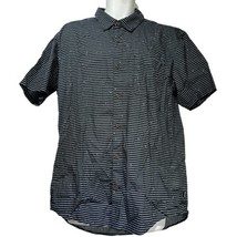 hurley mens tailored fit stripe splatter short sleeve shirt Size XL - $19.79