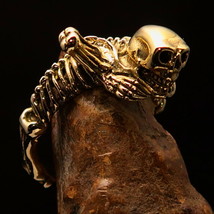 Excellent crafted Men&#39;s Biker Ring detailed Skeleton Skull and Bones - £18.77 GBP+