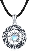 Graduation Gifts, Anchor Necklace for Men Sterling Silver Compass Necklace Nauti - £37.49 GBP