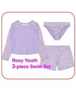 Brand New, Roxy Youth 3-Piece, Swim Set, XL 18/20, Purple, Swimwear Girls, - $466.42 MXN