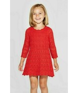Cat &amp; Jack Toddler Girls’ Crochet Dress, Wowzer Red Size 3T NWT - £13.23 GBP