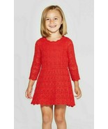 Cat &amp; Jack Toddler Girls’ Crochet Dress, Wowzer Red Size 3T NWT - $11.77