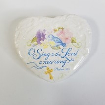 Lady Jayne Ltd Paperweight Psalms 93:1 Sing to the Lord a New Song 3.5&quot; Heart - £10.08 GBP