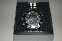 Seiko Pulsar PF8223 Men&#39;s Watch Two-Tone Chronograph Wristwatch Cal. 7T9... - $257.34