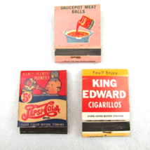 3 Vintage Matchbooks Pepsi Cola Double Dot Hunts Tomato King Edward Ciga... - £19.65 GBP