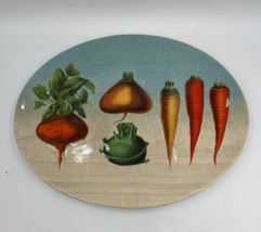 Target John Derian Oval Stoneware Serving Platter Fall Root Vegetables 9”x12” - £7.71 GBP