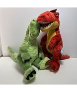 2 Build A Bear Spinosaurus Dinosaur T-Rex 17" Plush Green Red Stuffed Animals - $29.95