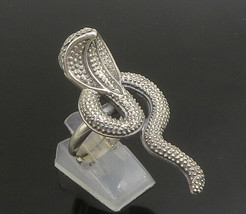 925 Sterling Silver  - Vintage Shiny Cobra Snake Band Ring Sz 8.5 - RG23405 - £102.88 GBP