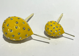 Keren Kopal Pair metal Yellow Balloon Hand made with Austrian Crystals - $43.20