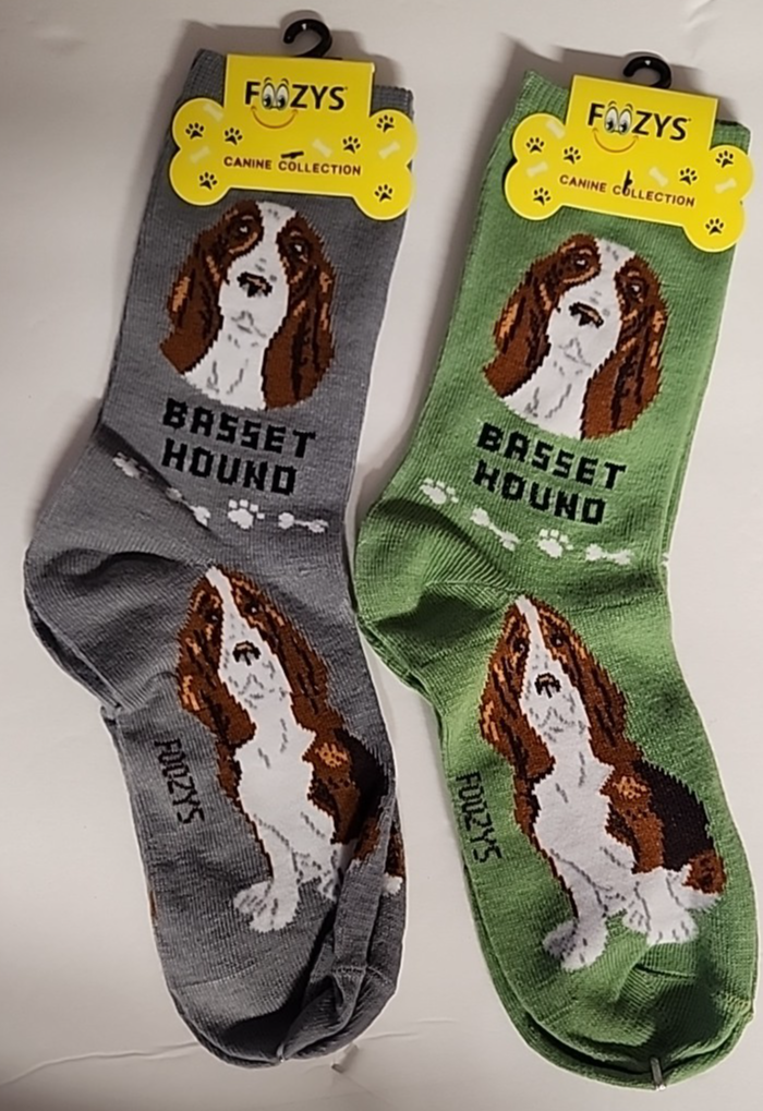 FOOZYS CANINE BASSETHOUND DOG PUPPY SOCKS DRESS CASUAL UNISEX SOX PET 2 ... - $9.45