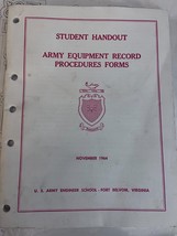 Army Equipment Record Procedures Forms Student Handout November 1964 - $17.50