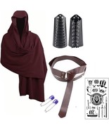 Mens Renaissance Head Scarf Hood Medieval Knight Buckle Bracers Belt Cos... - £4.25 GBP