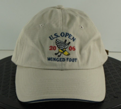 USGA 2006 US Open Winged Foot Embroidered Cap Hat Golf Beige Navy Blue B... - £7.54 GBP