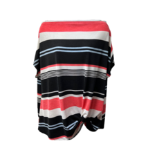 MTS Womens Casual Shirt Multicolor Striped Short Sleeve Boat Neck USA M/L - £12.20 GBP