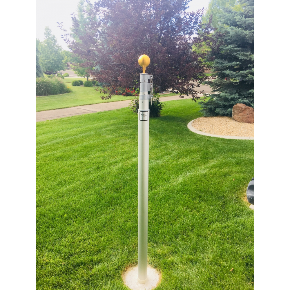 20 ft. Telescoping Flagpole Kit - Silver - $526.22