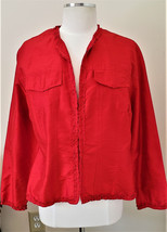Chico&#39;s 100% Silk Red Jacket/Cardigan Sz.2 - £23.43 GBP