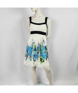 SL Fashions Dress Women&#39;s Sz 6 Cream Floral Chiffon Empire Waist Sleeveless - $16.00