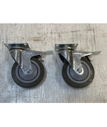 2 Pack of Equiptment Plate Casters with 4in Polyurethane Wheels (2 Quant... - $488.85 MXN
