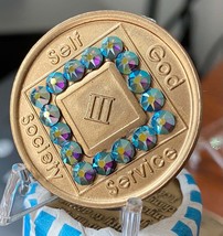 1 - 40 Year Official NA Medallion With Amethyst AB Swarovski Crystal - £12.76 GBP