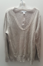 New York And Company Size Medium Gold Thread Sweater (Chb1) - £12.37 GBP