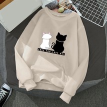 New In Women&#39;s Pullovers Cat Print Sweatshirts For Women Oversized Round Neck Lo - £56.05 GBP