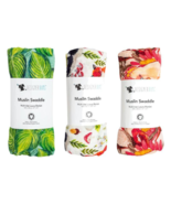 Designer Bums Organic Premium Muslin Swaddle Springtime 3 Pack - £146.35 GBP