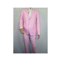 Mens Premium 100% Linen Cocktail Suit by INSERCH Breathable and cool SU880 Pink image 3