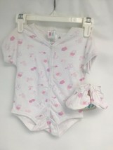 Baby Girl 3-6 month One Piece Underwear With Booties Snaps Easy Change - $13.87