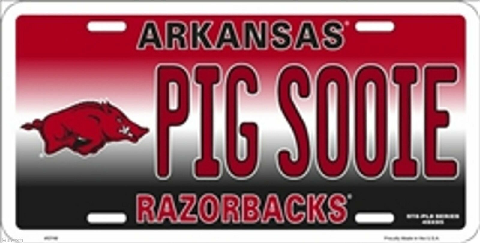 Primary image for NCAA University of Arkansas PIG SOOIE Razorbacks Metal Car License Plate Sign