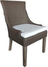Dining Chair Padmas Plantation Alfresco White Kubu Fabric Aluminum All-Weather - £1,326.13 GBP