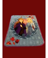 Disney Frozen II Fleece Blanket – Anna &amp; Elsa – Blue with Red Trim – 50 ... - $16.20