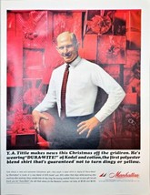 Manhattan Y.A. Tittle 49er Durawite of Kodel Cotton-1963 Vintage Print Ad - $202.24 MXN