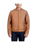 Cole Haan Mens Genuine Lambskin Leather Jacket - Thin Lightweight Spring... - £195.61 GBP